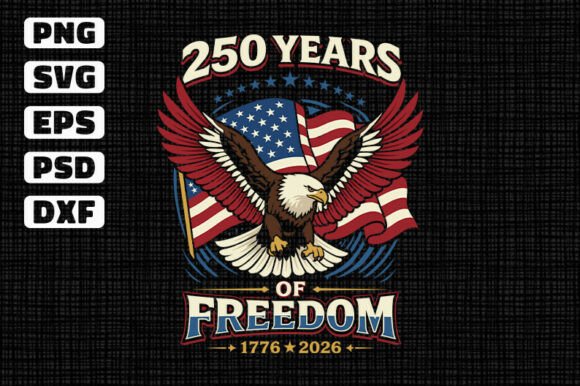 250 Years Freedom Eagle USA SVG Graphics