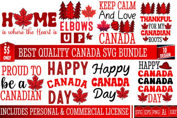Canada SVG Bundle for Graphics & T-Shirt Designs