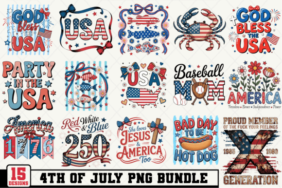 Funny 4th of July PNG Bundle, USA SVG
