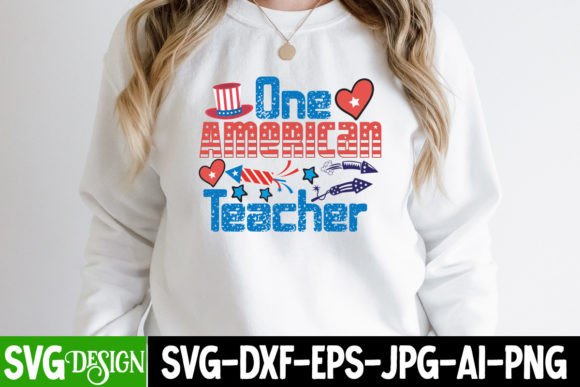 One American Teacher SVG Cut File: Graphics & T-Shirt Designs