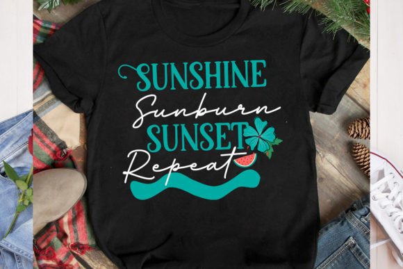 Sunshine Sunburn Sunset Repeat SVG Graphics Freebies