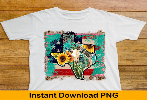 Texas Map with Cactus Roses Png, Western
